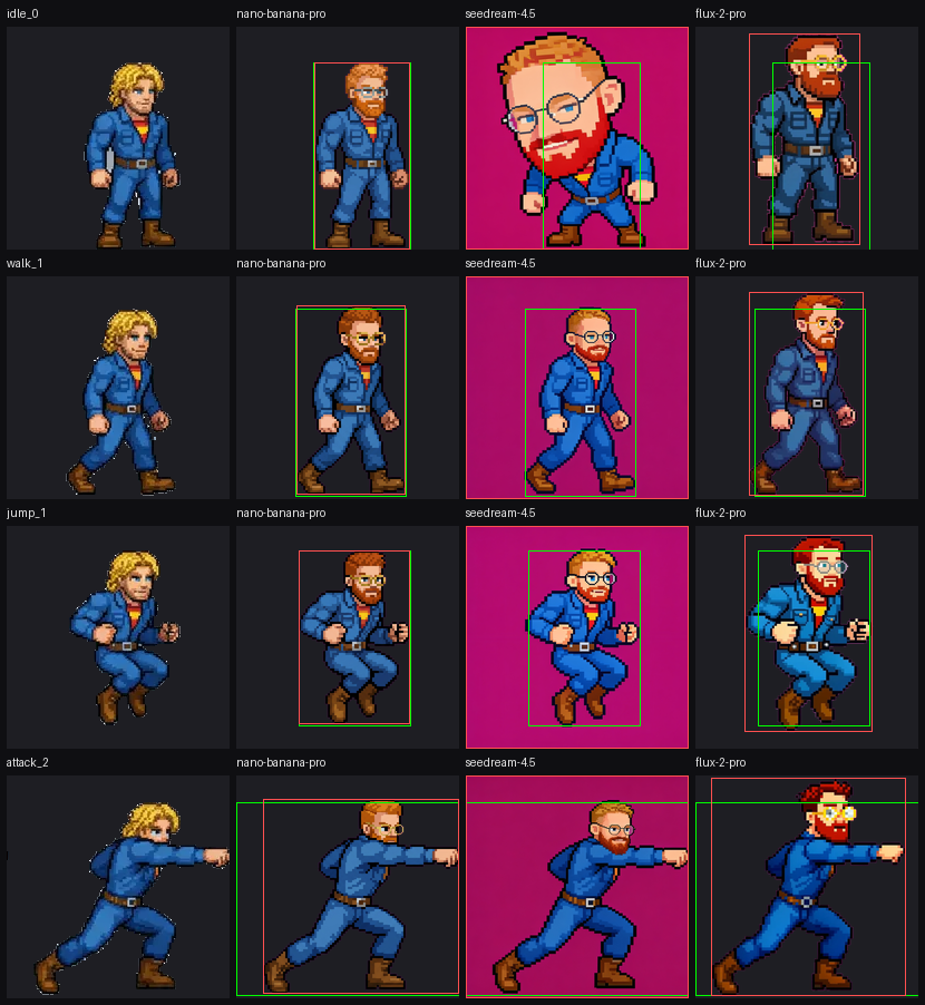 per-frame comparison